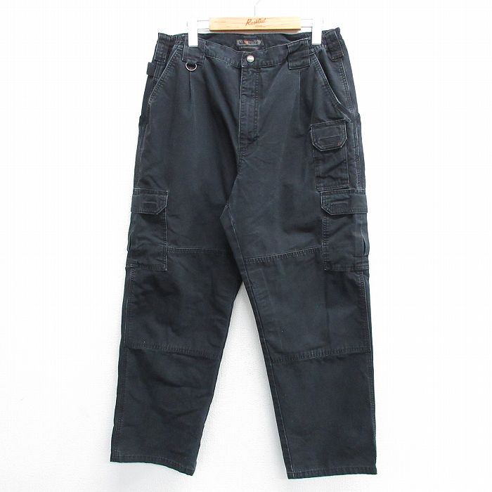 【商品番号】 par25042308 【商品名】 W35 & starf;古着 5.11 タクティカル カーゴ パンツ メンズ ダック地 コットン 黒 【表記サイズ】 W36 L30 【実寸サ