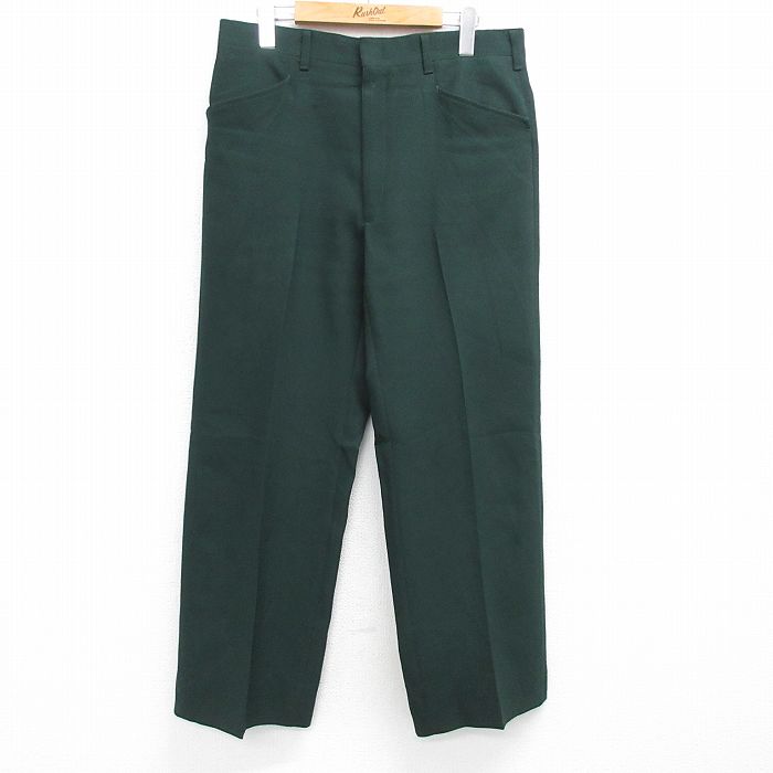 【商品番号】 par25042505 【商品名】 W33 & starf;古着 HAGGAR スラックス パンツ メンズ 80年代 80s USA製 緑 【表記サイズ】 なし 【実寸サイズ】 