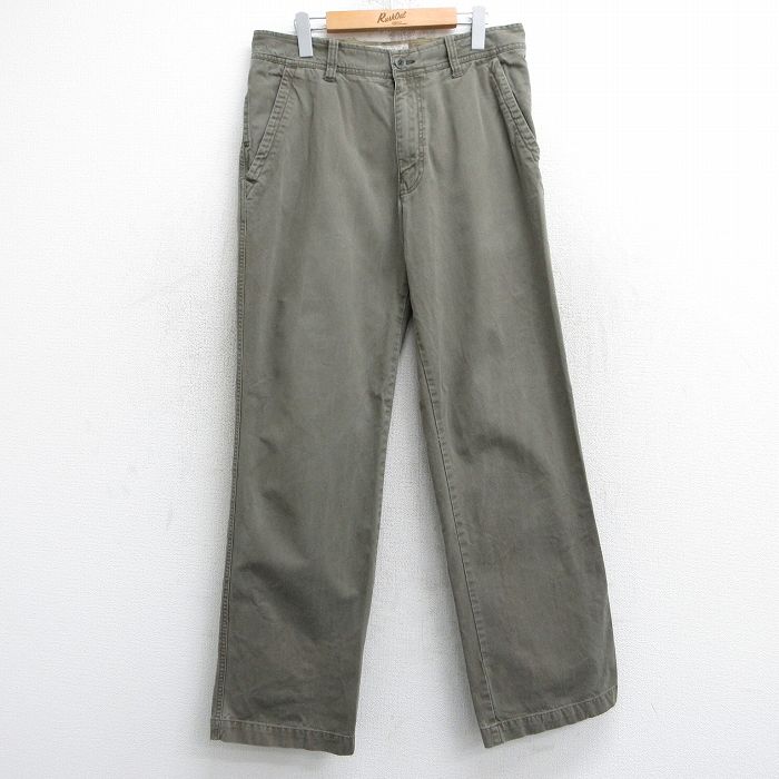 【商品番号】 par25042901 【商品名】 W33 & starf;古着 オールドネイビー OLD NAVY パンツ メンズ コットン 濃緑 【表記サイズ】 32×34 【実寸サイズ】 