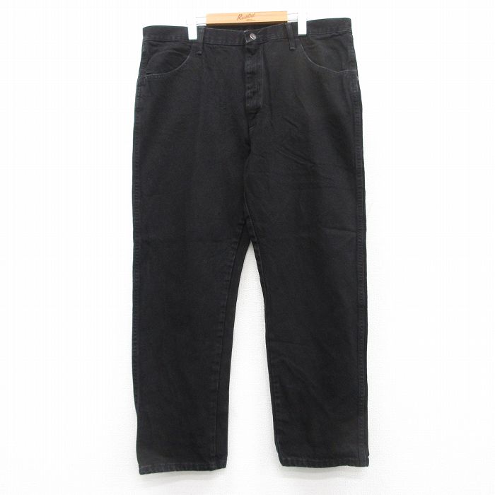 【商品番号】 par25044066 【商品名】 W40 & starf;古着 ラスラー ジーンズ メンズ 大きいサイズ コットン 黒 デニム 【表記サイズ】 40×30 【実寸サイズ】 ウエ
