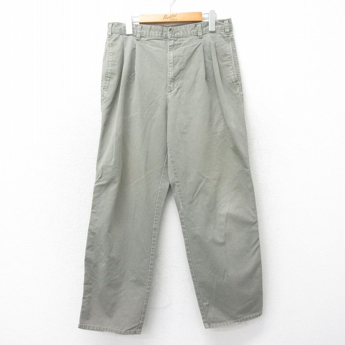 【商品番号】 par25044349 【商品名】 W32 & starf;古着 ドッカーズ パンツ メンズ 90年代 90s コットン 緑系 【表記サイズ】 なし 【実寸サイズ】 ウエスト（腰