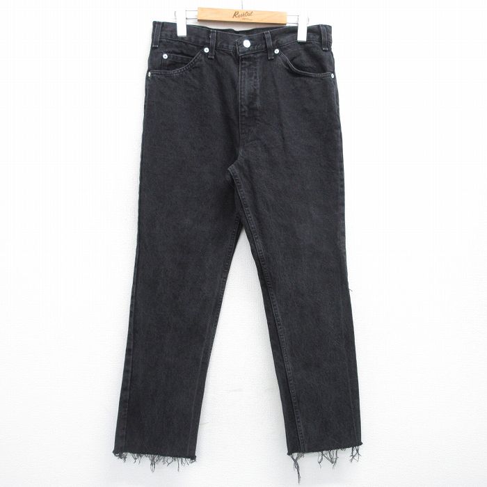 【商品番号】 par25051457 【商品名】 W33 & starf;古着 ジーンズ メンズ 90年代 90s コットン USA製 黒 デニム 【表記サイズ】 W33 L34 【実寸サイズ