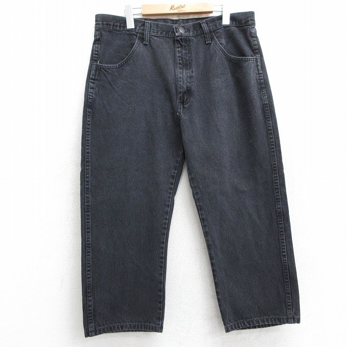 【商品番号】 par25052177 【商品名】 W36 & starf;古着 ラスラー ジーンズ メンズ コットン 黒 デニム 【表記サイズ】 W36 L29 【実寸サイズ】 ウエスト（腰ま