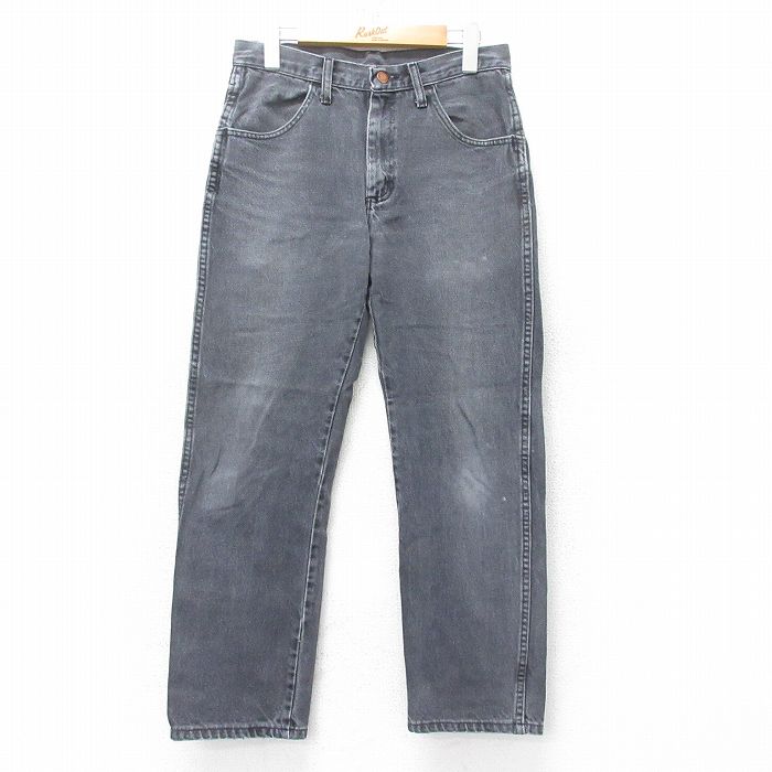 【商品番号】 par25052640 【商品名】 W29 & starf;古着 ラスラー ジーンズ メンズ コットン 黒 【表記サイズ】 30×30 【実寸サイズ】 ウエスト（腰まわり）74c