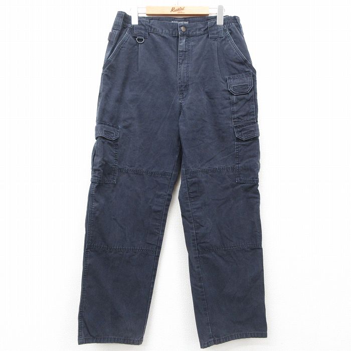 【商品番号】 par25053105 【商品名】 W33 & starf;古着 5.11タクティカル カーゴ パンツ メンズ ダブルニー ダック地 コットン 紺 【表記サイズ】 W34 L30