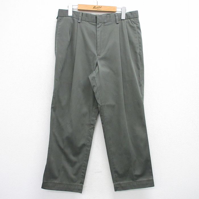 【商品番号】 par25053269 【商品名】 W33 & starf;古着 ドッカーズ スラックス パンツ メンズ コットン 緑系 【表記サイズ】 W33 L30 【実寸サイズ】 ウエスト