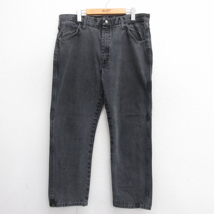 【商品番号】 par25060021 【商品名】 W38 & starf;古着 ラスラー ジーンズ メンズ コットン 黒 デニム 【表記サイズ】 W38 L29 【実寸サイズ】 ウエスト（腰ま