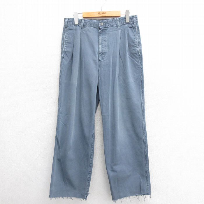 【商品番号】 par25060028 【商品名】 W32 & starf;古着 ドッカーズ チノ パンツ チノパン メンズ 00年代 00s コットン 薄紺 【表記サイズ】 W32 L34 【