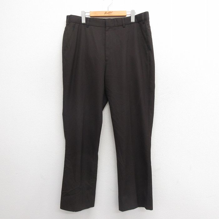 【商品番号】 par25060063 【商品名】 W38 & starf;古着 スラックス パンツ メンズ こげ茶 【表記サイズ】 W36 【実寸サイズ】 ウエスト（腰まわり）96cm レング