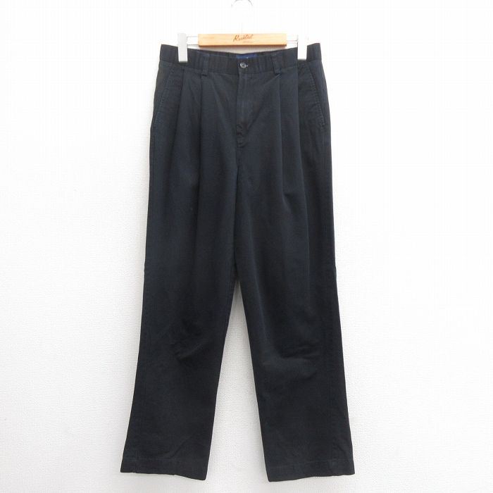 【商品番号】 par25060067 【商品名】 W30 & starf;古着 パンツ メンズ コットン 黒 【表記サイズ】 W30 L30 【実寸サイズ】 ウエスト（腰まわり）76cm レン