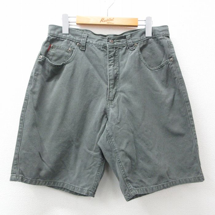 【商品番号】 pas24021938 【商品名】 W32 & starf;古着 ビューグルボーイ ショート パンツ ショーツ メンズ 緑系 【表記サイズ】 34 【実寸サイズ】 ウエスト（腰ま