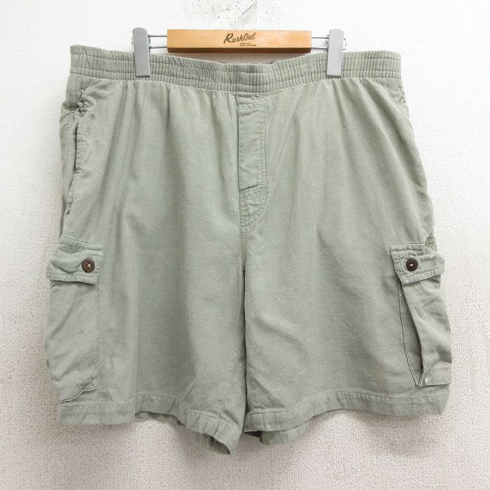 【商品番号】 pas24032693 【商品名】 W39 & starf;古着 ビッグドッグス ショート カーゴ パンツ ショーツ メンズ 薄緑系 【表記サイズ】 L 【実寸サイズ】 ウエスト