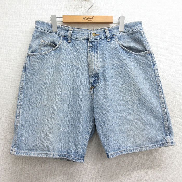 【商品番号】 pas24041810 【商品名】 W35 & starf;古着 ラングラー ショート パンツ ショーツ メンズ 90年代 90s コットン USA製 紺 デニム【spe】 【表