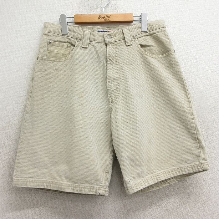 【商品番号】 pas24043338 【商品名】 W34 & starf;古着 ショート パンツ ショーツ コットン ベージュ 【表記サイズ】 34 【実寸サイズ】 ウエスト（腰まわり）86c