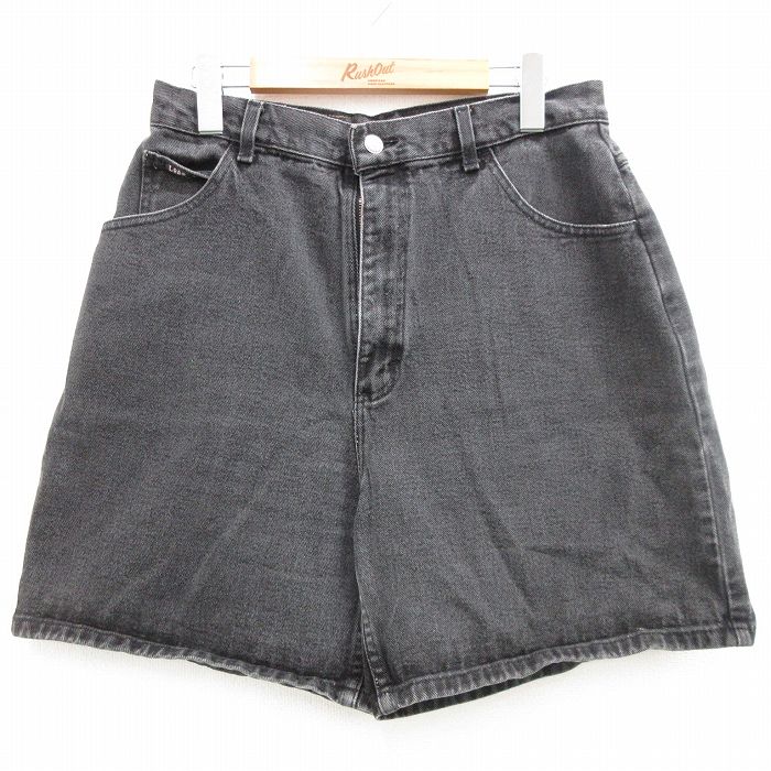 【商品番号】 pas24050509 【商品名】 W31 & starf;古着 リー Lee ショート パンツ ショーツ メンズ 黒 デニム 【表記サイズ】 なし 【実寸サイズ】 ウエスト（腰
