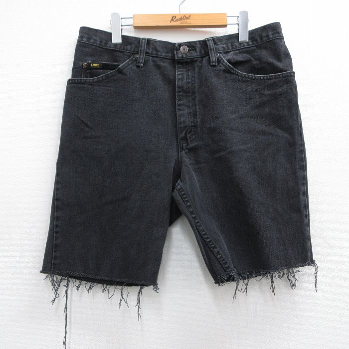 【商品番号】 pas25031389 【商品名】 W35 & starf;古着 リー Lee ショート パンツ ショーツ メンズ コットン 黒 【表記サイズ】 W36 L34 【実寸サイズ】 