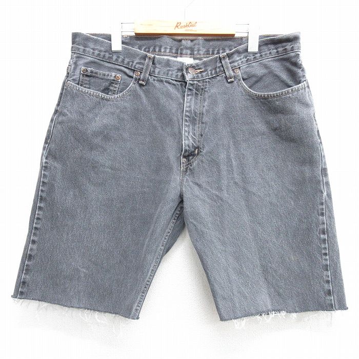 【商品番号】 pas25031463 【商品名】 W37 & starf;古着 FADED GLORY ショート パンツ ショーツ メンズ コットン 黒 デニム 【表記サイズ】 W36 L34