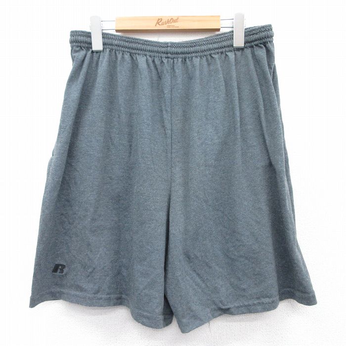 【商品番号】 pas25031647 【商品名】 W33 & starf;古着 ラッセル ショート イージー パンツ ショーツ メンズ ワンポイントロゴ グレー 【表記サイズ】 XXL 【実寸