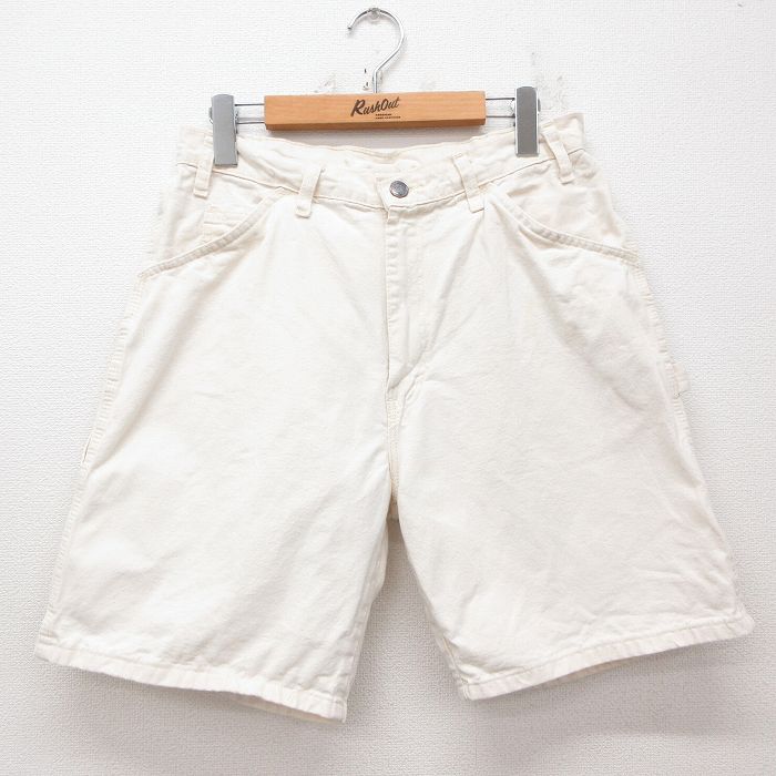 【商品番号】 pas25031806 【商品名】 W30 & starf;古着 ディッキーズ ショート ペインター パンツ ショーツ メンズ 生成り デニム 【表記サイズ】 なし 【実寸サイズ