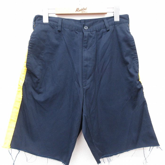 【商品番号】 pas25032127 【商品名】 W29 & starf;古着 ショート パンツ ショーツ メンズ 紺 【表記サイズ】 30 【実寸サイズ】 ウエスト（腰まわり）74cm レン