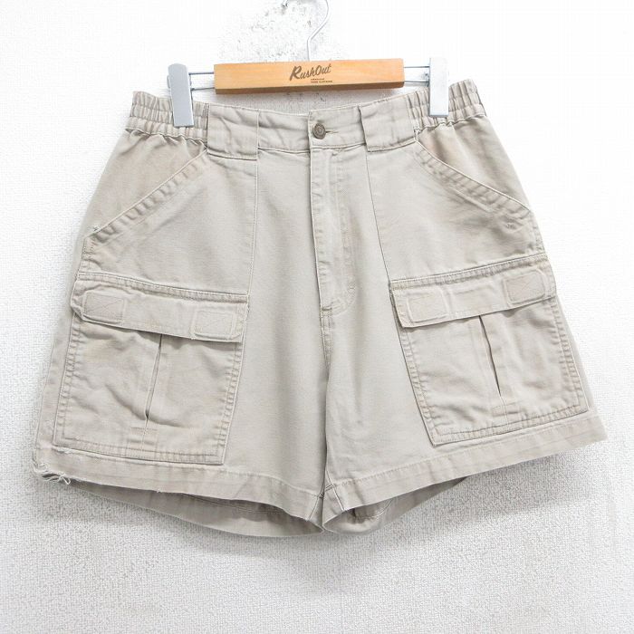 【商品番号】 pas25032146 【商品名】 W30 & starf;古着 カベラス ショート ブッシュ パンツ ショーツ ショーツ メンズ 00年代 00s ダック地 コットン ベージュ