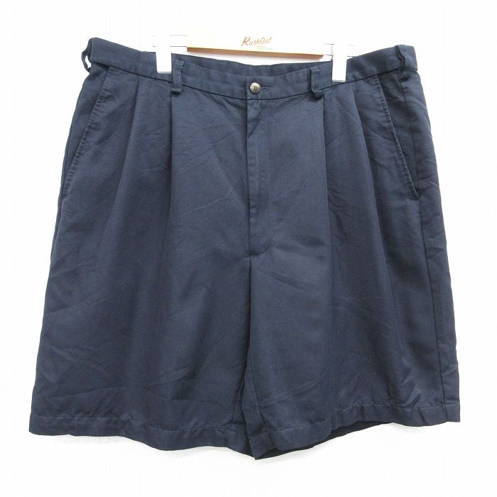 【商品番号】 pas25032344 【商品名】 W37 & starf;古着 HAGGAR ショート パンツ ショーツ メンズ 紺 【表記サイズ】 38 【実寸サイズ】 ウエスト（腰まわり）