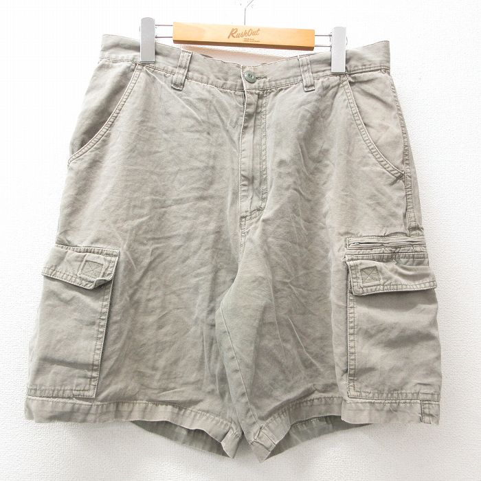 【商品番号】 pas25032509 【商品名】 W34 & starf;古着 ルート66 ショート カーゴ パンツ ショーツ メンズ 00年代 00s 緑系 【表記サイズ】 34 【実寸サイ