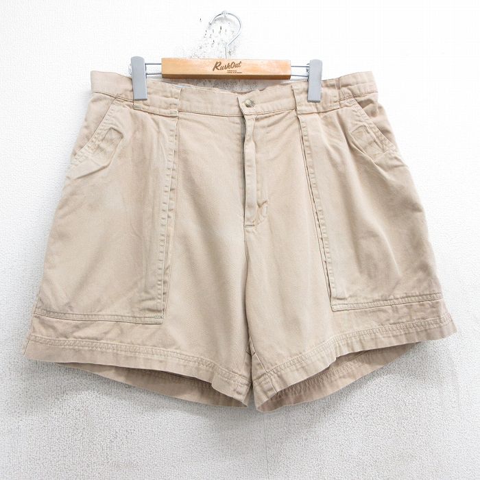 【商品番号】 pas25033761 【商品名】 W36 & starf;古着 ショート パンツ メンズ 90年代 90s コットン ベージュ 【表記サイズ】 36 【実寸サイズ】 ウエスト（