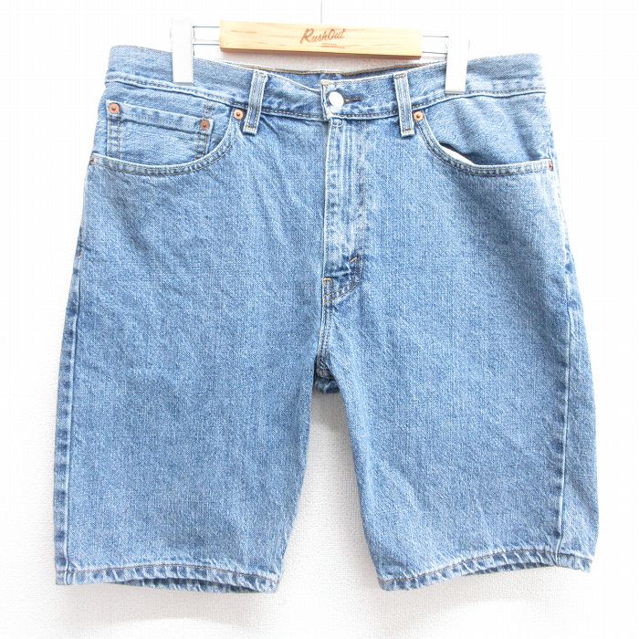 【商品番号】 pas25040202 【商品名】 W35 & starf;古着 Levis リーバイス 505 ショート パンツ ショーツ メンズ コットン 紺 デニム 【表記サイズ】 34 