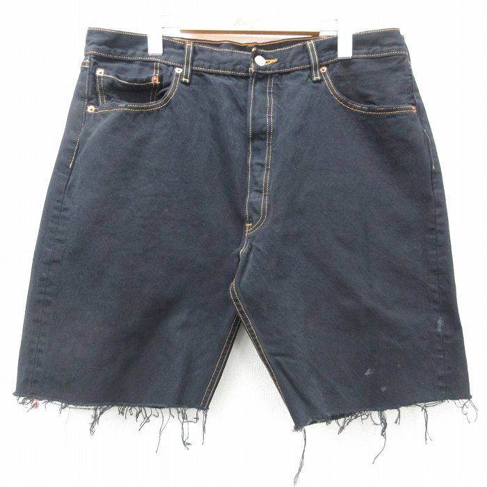 【商品番号】 pas25041222 【商品名】 W38 & starf;古着 Levis リーバイス 501 ショート パンツ ショーツ メンズ コットン 黒 【表記サイズ】 40 【実寸サ