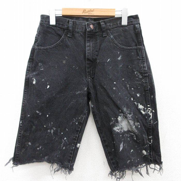 【商品番号】 pas25041337 【商品名】 W29 & starf;古着 ラスラー ショート パンツ ショーツ メンズ コットン 黒 【表記サイズ】 W30 L32 【実寸サイズ】 ウエ