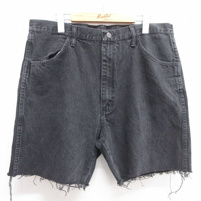 【商品番号】 pas25041365 【商品名】 W35 & starf;古着 ラスラー ショート パンツ ショーツ メンズ コットン 黒 デニム 【表記サイズ】 なし 【実寸サイズ】 ウエス