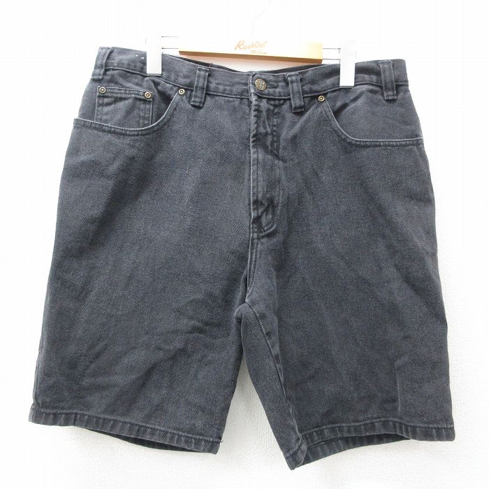 【商品番号】 pas25042330 【商品名】 W36 & starf;古着 ルート66 ショート パンツ ショーツ メンズ 00年代 00s 黒 デニム 【表記サイズ】 36 【実寸サイズ