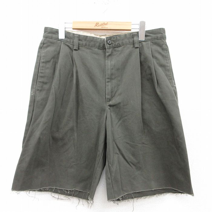 【商品番号】 pas25042584 【商品名】 W32 & starf;古着 エディーバウアー ショート パンツ ショーツ メンズ 00年代 00s コットン 濃緑 【表記サイズ】 34×3