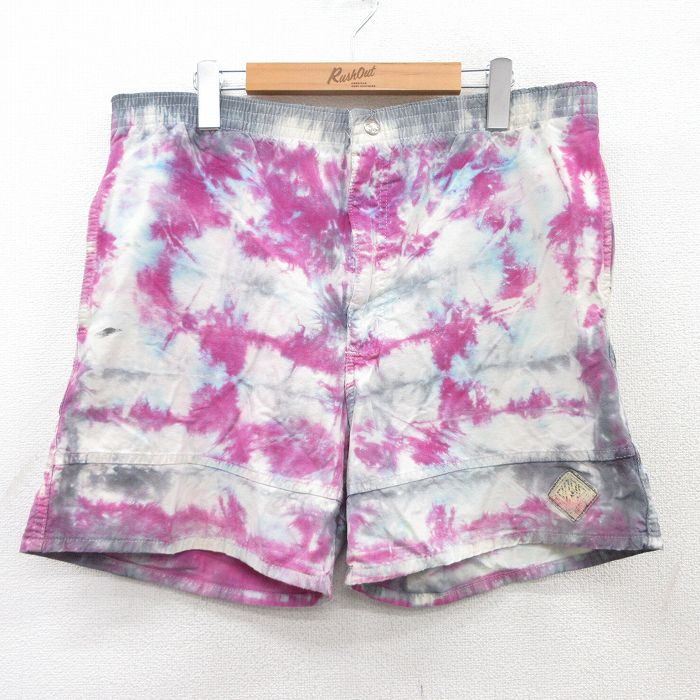 【商品番号】 pas25042585 【商品名】 W37 & starf;古着 オーシャンパシフィック OP ショート パンツ ショーツ メンズ 80年代 80s タロン ピンク他 タイダイ【