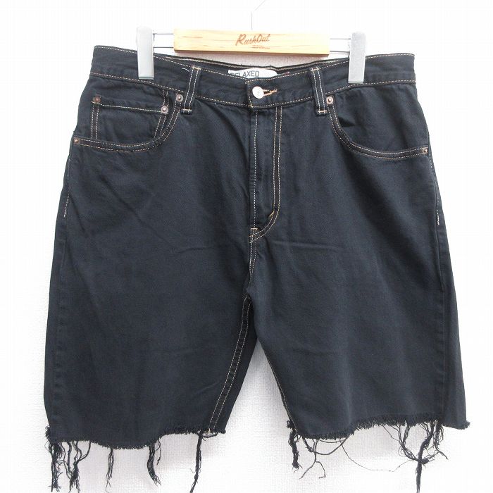 【商品番号】 pas25043244 【商品名】 W35 & starf;古着 リーバイス Levis 559 ショート パンツ ショーツ メンズ コットン 黒 デニム 【表記サイズ】 W33