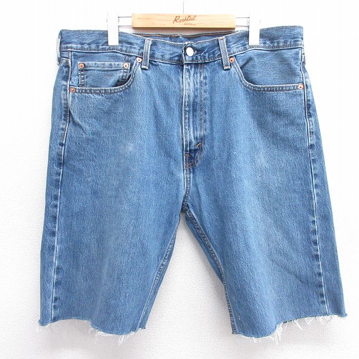 【商品番号】 pas25043245 【商品名】 W39 & starf;古着 リーバイス Levis 505 ショート パンツ ショーツ メンズ コットン 紺 デニム 【表記サイズ】 W38