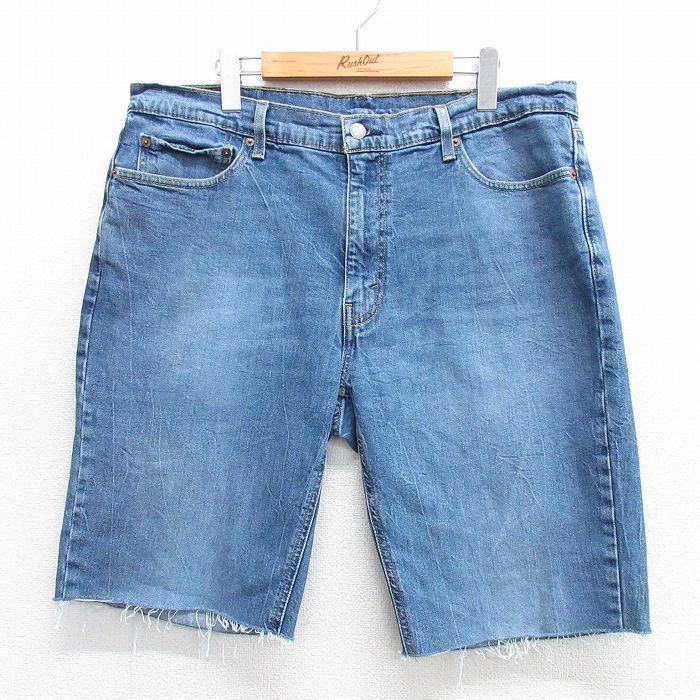 【商品番号】 pas25043428 【商品名】 W38 & starf;古着 リーバイス Levis 541 ショート パンツ ショーツ メンズ ヒゲ 紺 デニム 【表記サイズ】 W38 L