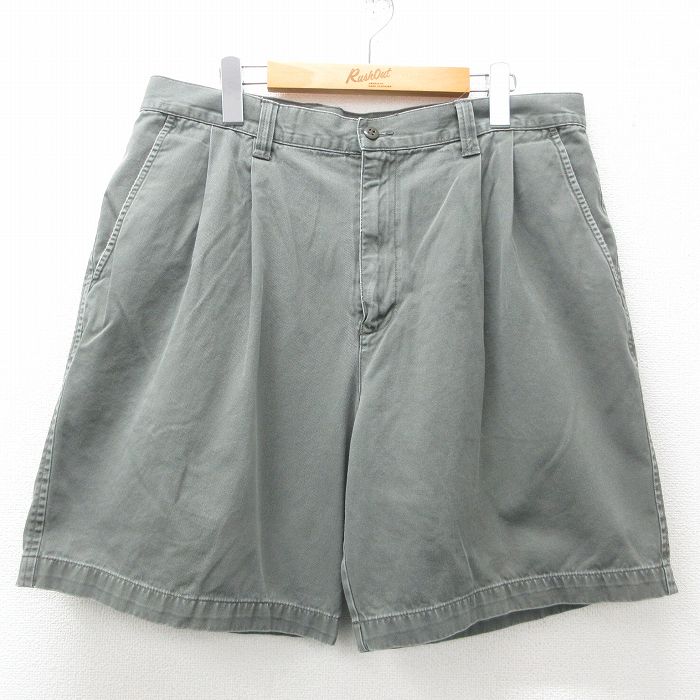 【商品番号】 pas25043509 【商品名】 W36 & starf;古着 ドッカーズ ショート パンツ ショーツ メンズ コットン 緑系 【表記サイズ】 W36 【実寸サイズ】 ウエスト