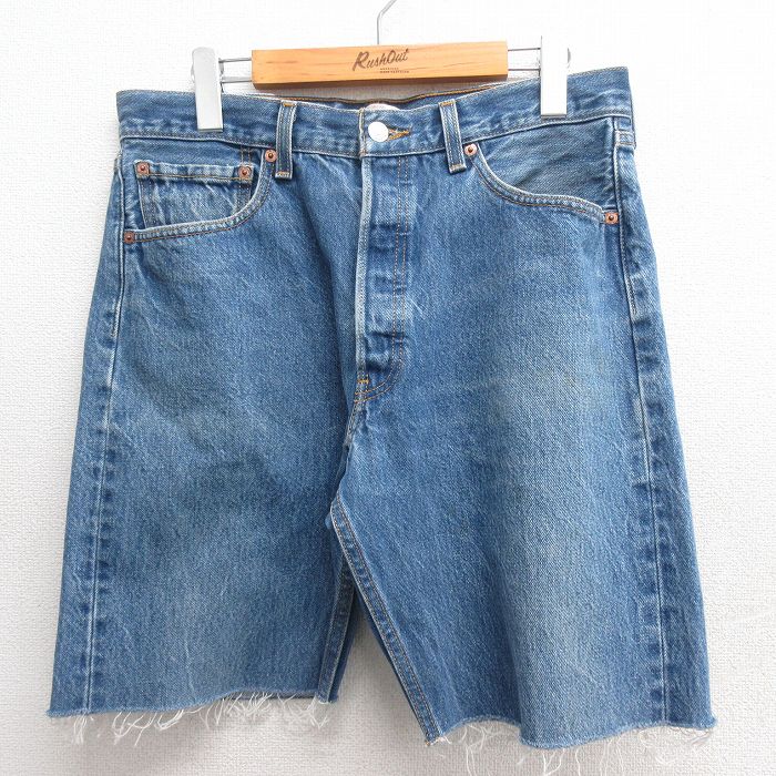 【商品番号】 pas25050052 【商品名】 W32 & starf;古着 リーバイス Levis 501 ショート パンツ ショーツ メンズ コットン 紺 デニム【spe】 【表記サイズ