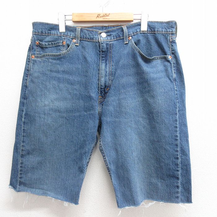 【商品番号】 pas25050102 【商品名】 W38 & starf;古着 リーバイス Levis 505 ショート パンツ ショーツ メンズ ヒゲ 紺 デニム 【表記サイズ】 W38 L