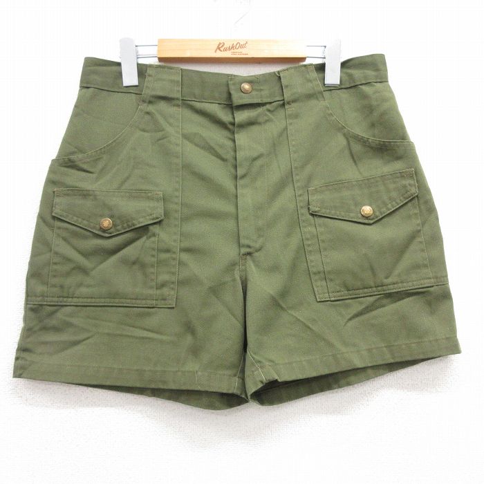 【商品番号】 pas25052679 【商品名】 W32 & starf;古着 ショート ボーイスカウト ブッシュ パンツ ショーツ メンズ 80年代 80s タロン 濃緑 【表記サイズ】 W