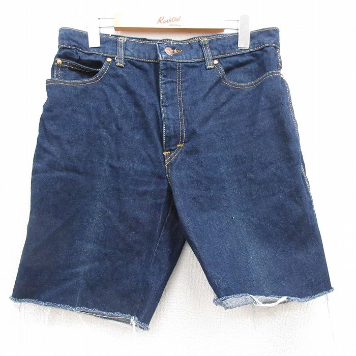 【商品番号】 pas25052680 【商品名】 W32 & starf;古着 SASON ショート パンツ ショーツ メンズ 紺 デニム 【表記サイズ】 W34 L34 【実寸サイズ】 ウエ