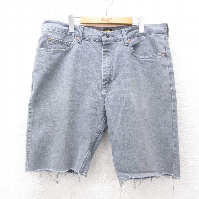 【商品番号】 pas25052841 【商品名】 W39 & starf;古着 リー Lee ショート パンツ ショーツ メンズ コットン グレー デニム 【表記サイズ】 38 【実寸サイズ】