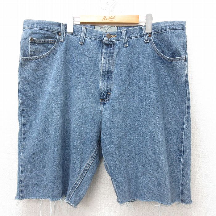 【商品番号】 pas25053023 【商品名】 W44 & starf;古着 ラングラー ショート パンツ ショーツ メンズ 大きいサイズ コットン 紺 デニム 【表記サイズ】 44 【実寸