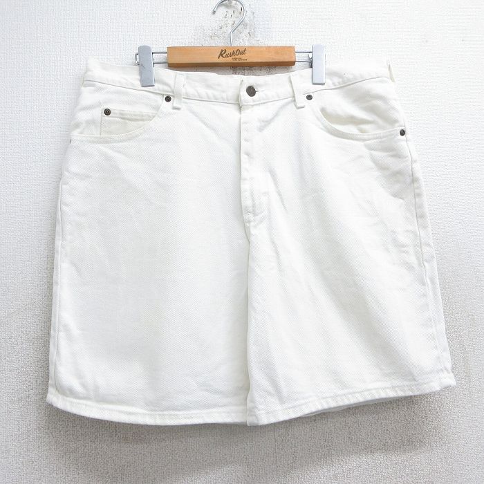 【商品番号】 pas25053721 【商品名】 W38 & starf;古着 ショート パンツ ショーツ メンズ 90年代 90s USA製 白 デニム 【表記サイズ】 38 【実寸サイズ】