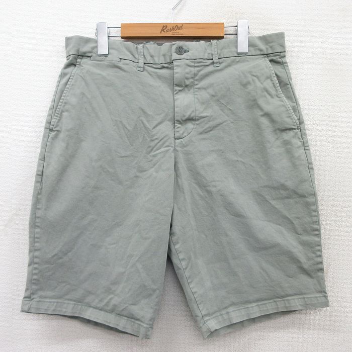 【商品番号】 pas25054205 【商品名】 W34 & starf;古着 ギャップ GAP ショート パンツ ショーツ メンズ 薄緑系 【表記サイズ】 W33 【実寸サイズ】 ウエスト（