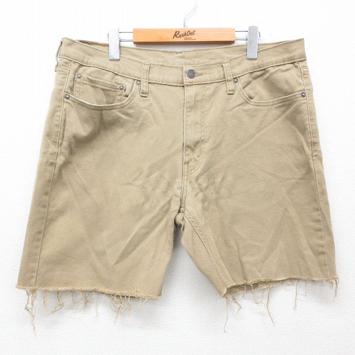 【商品番号】 pas25054244 【商品名】 W36 & starf;古着 リーバイス Levis 514 ショート パンツ ショーツ メンズ ベージュ デニム 【表記サイズ】 W36 L