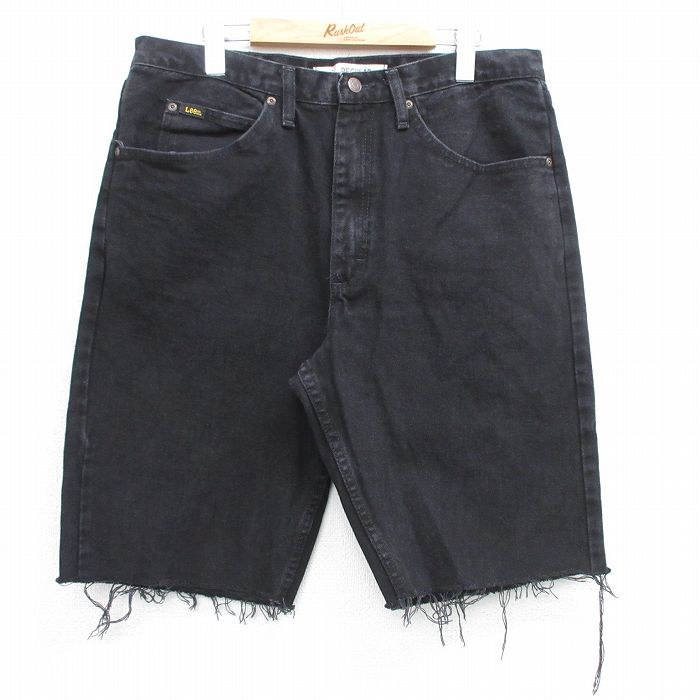 【商品番号】 pas25060687 【商品名】 W35 & starf;古着 リー Lee ショート パンツ ショーツ メンズ コットン 黒【spe】 【表記サイズ】 W36 L36 【実寸