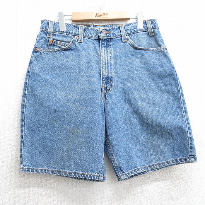 【商品番号】 pas25064131 【商品名】 W31 & starf;古着 リーバイス Levis 550 ショート パンツ ショーツ メンズ 90年代 90s コットン USA製 紺 デ